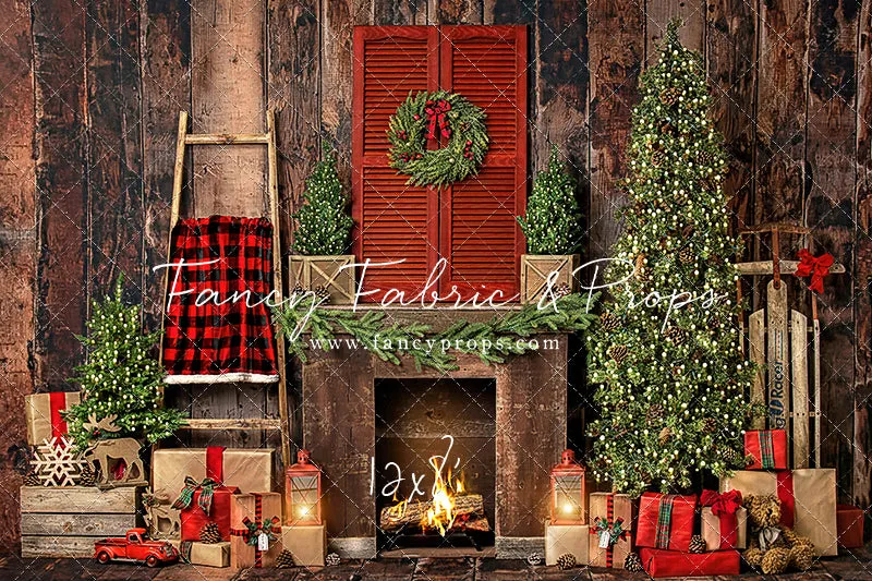 Rustic Plaid Fireplace