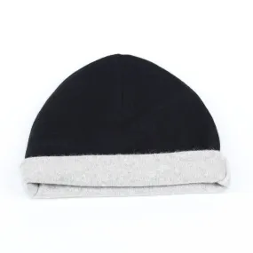 Smoke Grey and Black Reversible Cashmere Beanie Hat