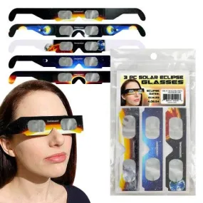 Solar Eclipse Glasses Space Design 3pk 3D