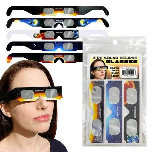 Solar Eclipse Glasses Space Design 3pk 3D