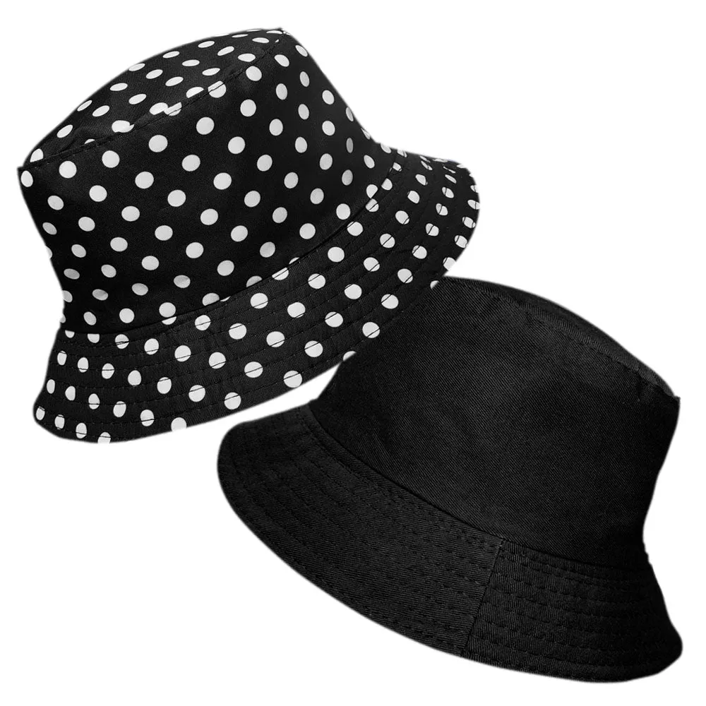 Spot Print Pattern Summer Reversible Bucket Hat