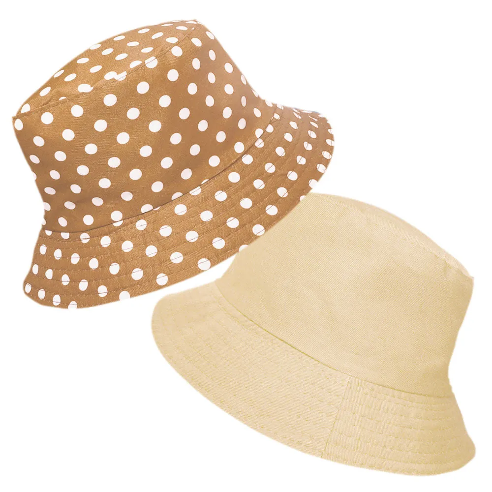 Spot Print Pattern Summer Reversible Bucket Hat