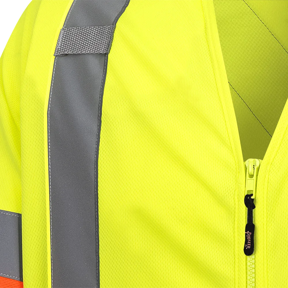 T-Shirt - Pioneer Hi-Viz Yellow Short-Sleeved Quebec Traffic Shirt 6019