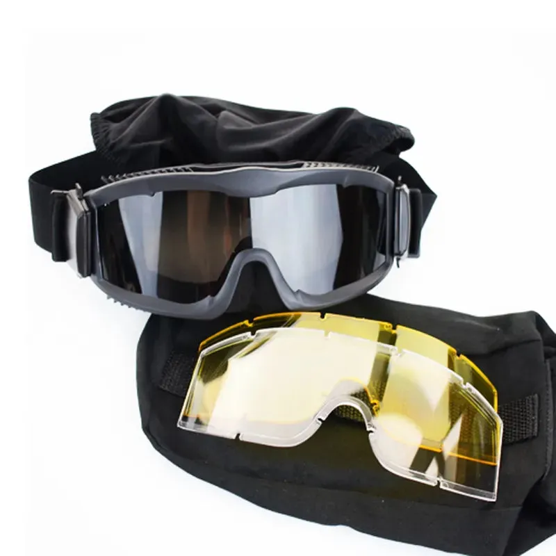 Tactical Rigid Safety Goggles With 3 Lens Options