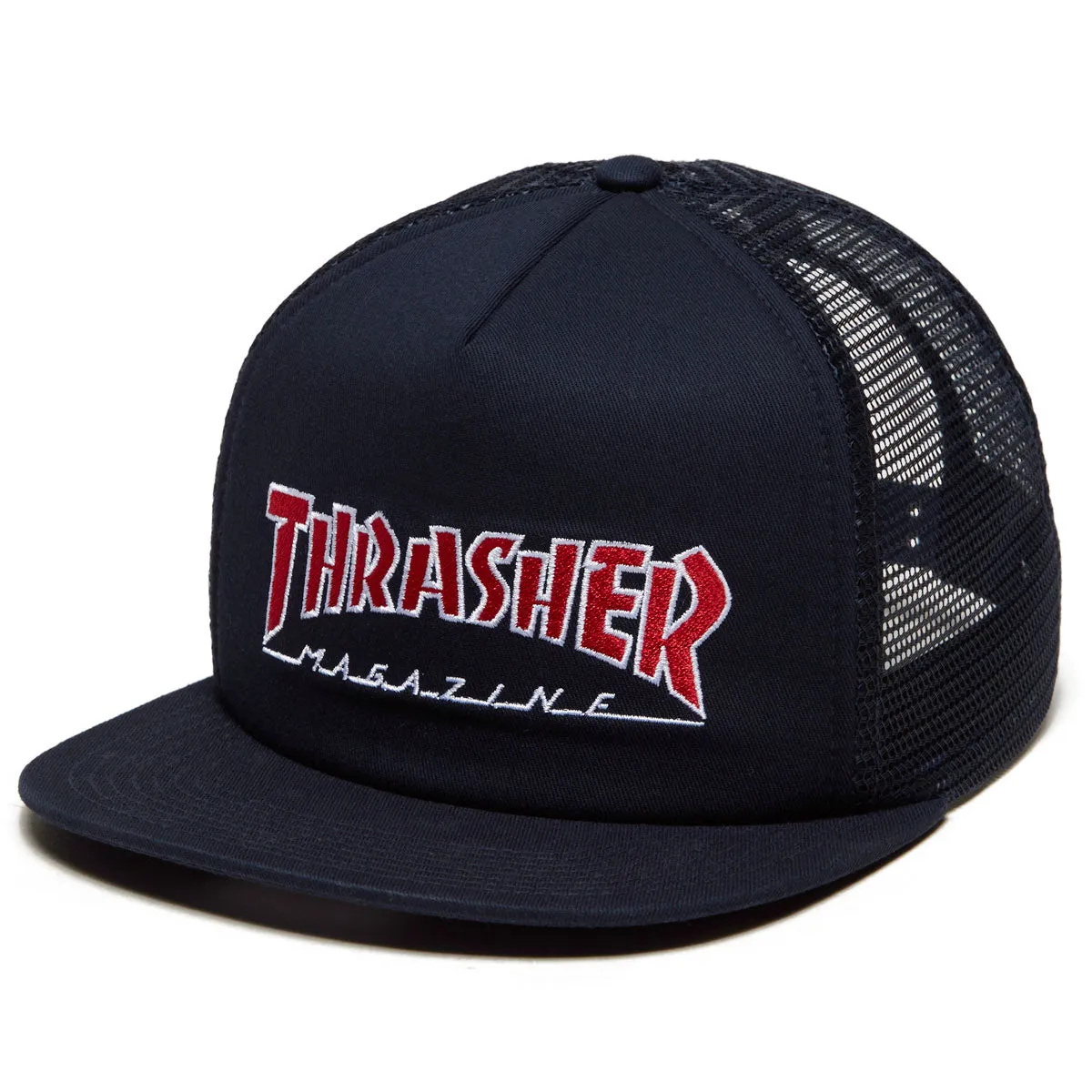 Thrasher Embroidered Outlined Mesh Hat - Navy