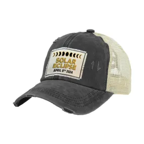 Total Solar Eclipse Vintage Distressed Trucker Adult Hat