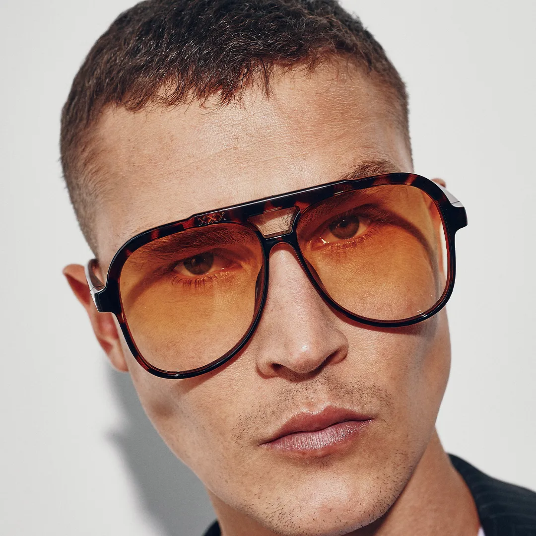 Triple XXX - Tortoise - Orange Gradient Lens