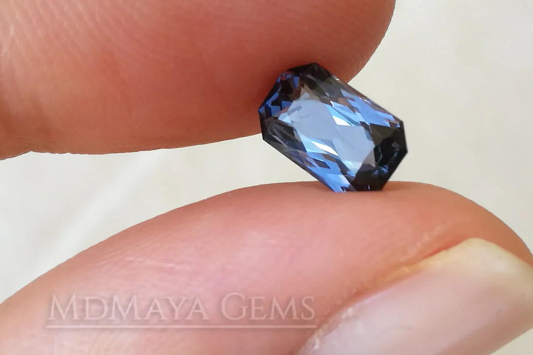 Unheated Violet Grey Spinel Gem. Octagon Cut. 1.42 ct