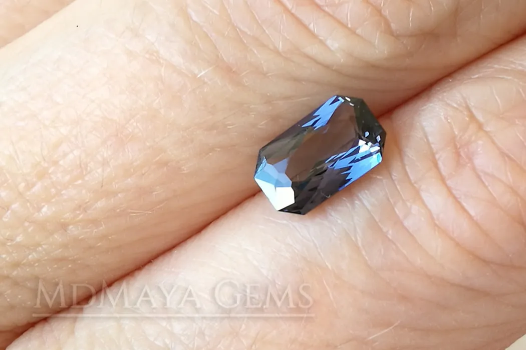 Unheated Violet Grey Spinel Gem. Octagon Cut. 1.42 ct