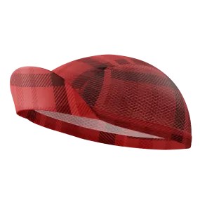 Unisex Red Plaid Tartan Pattern Quick Dry Cycling Cap