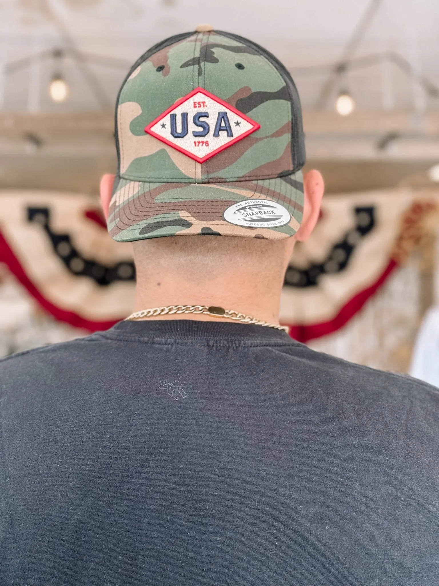 USA Gold Patriot Snapback Hat - Camo