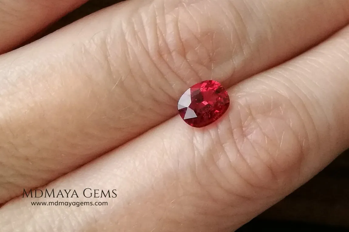 Vivid Red Spinel cushion cut 1.06 ct
