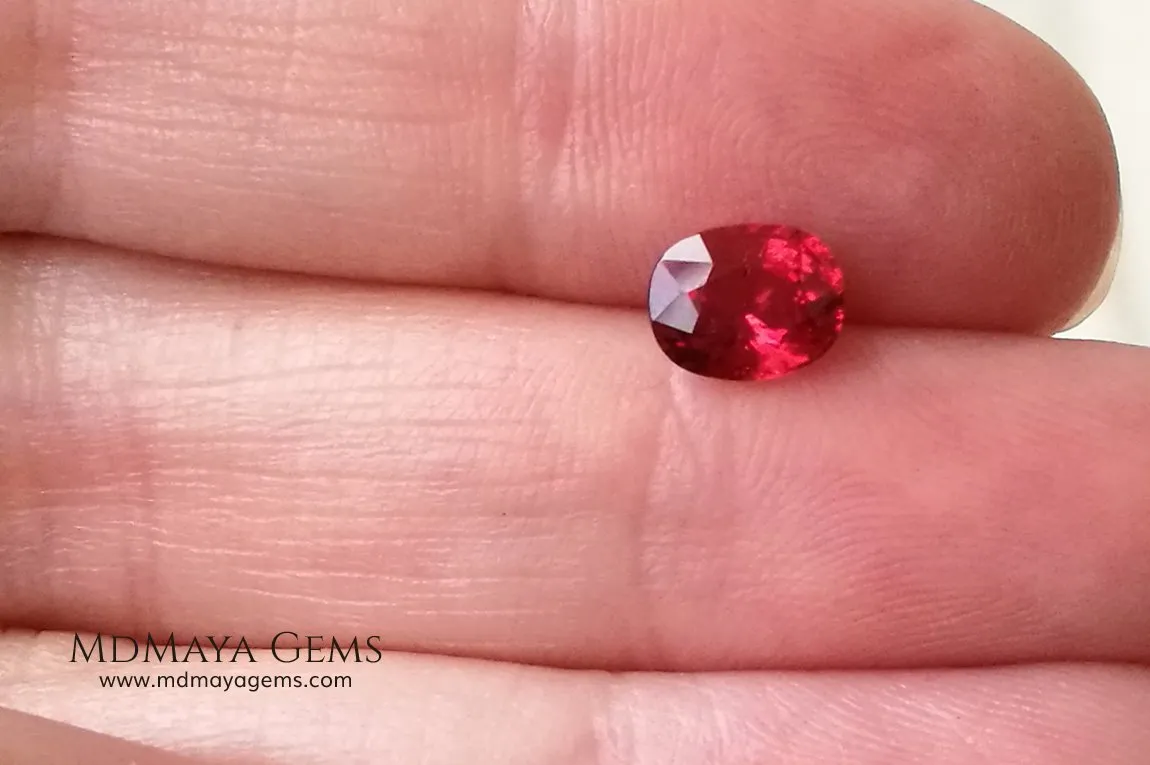 Vivid Red Spinel cushion cut 1.06 ct