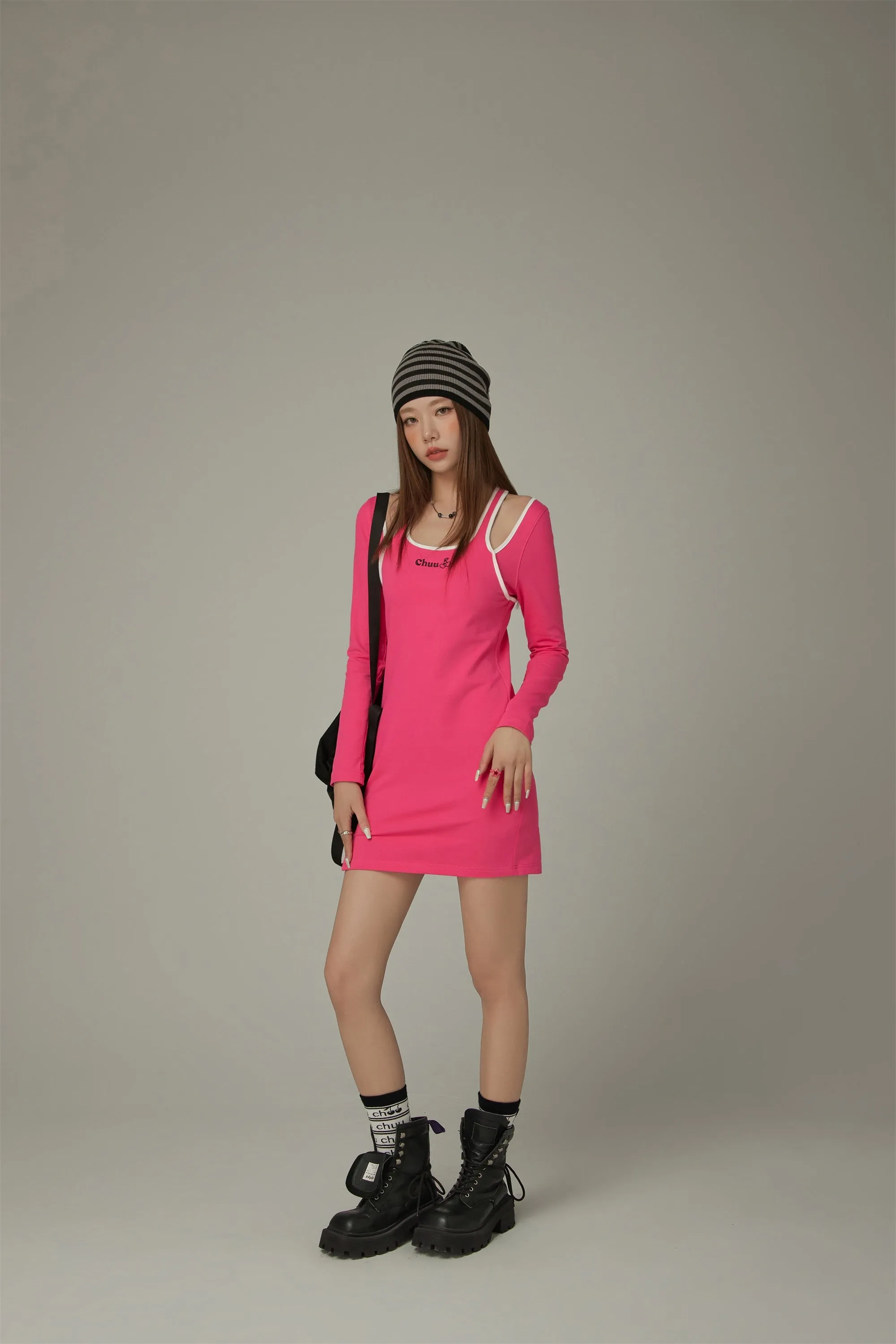 Waffle Knit Striped Beanie