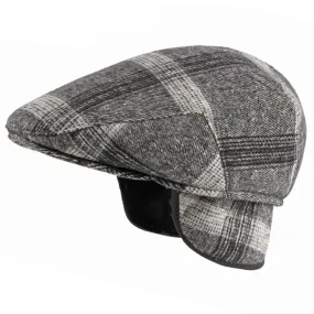 Winter Plaid Earflaps Flat Cap