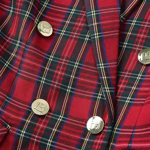 Women Red Plaid Short Double Breasted Mini Dress