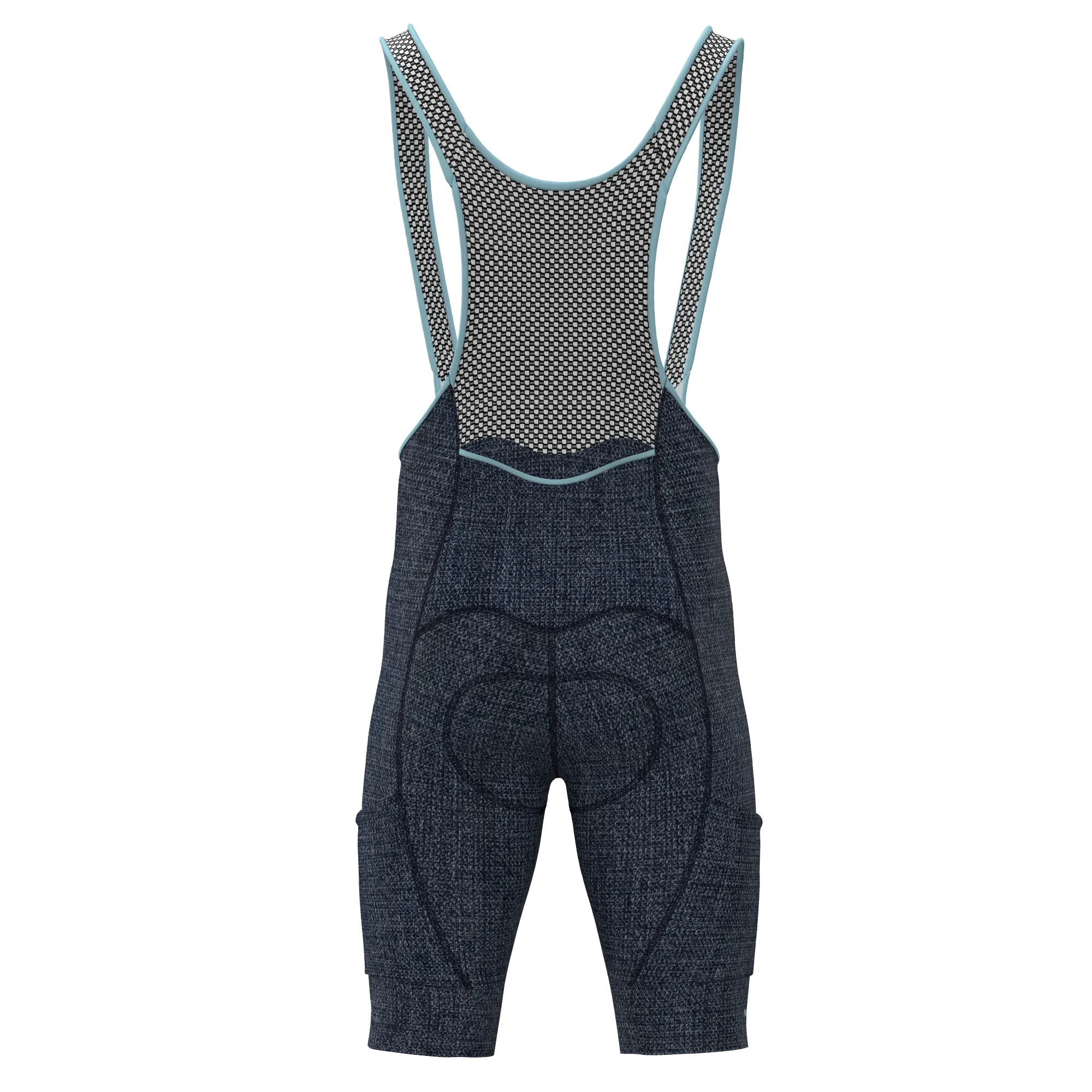 W's Cargo Pocket Bib Short - Denim