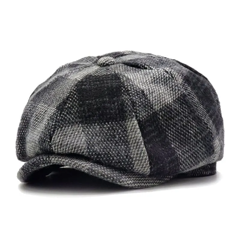 Yankton Plaid Wool Newsboy Cap