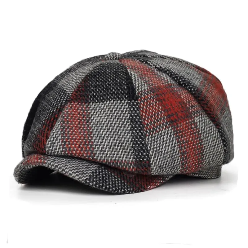 Yankton Plaid Wool Newsboy Cap
