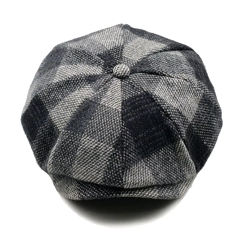 Yankton Plaid Wool Newsboy Cap