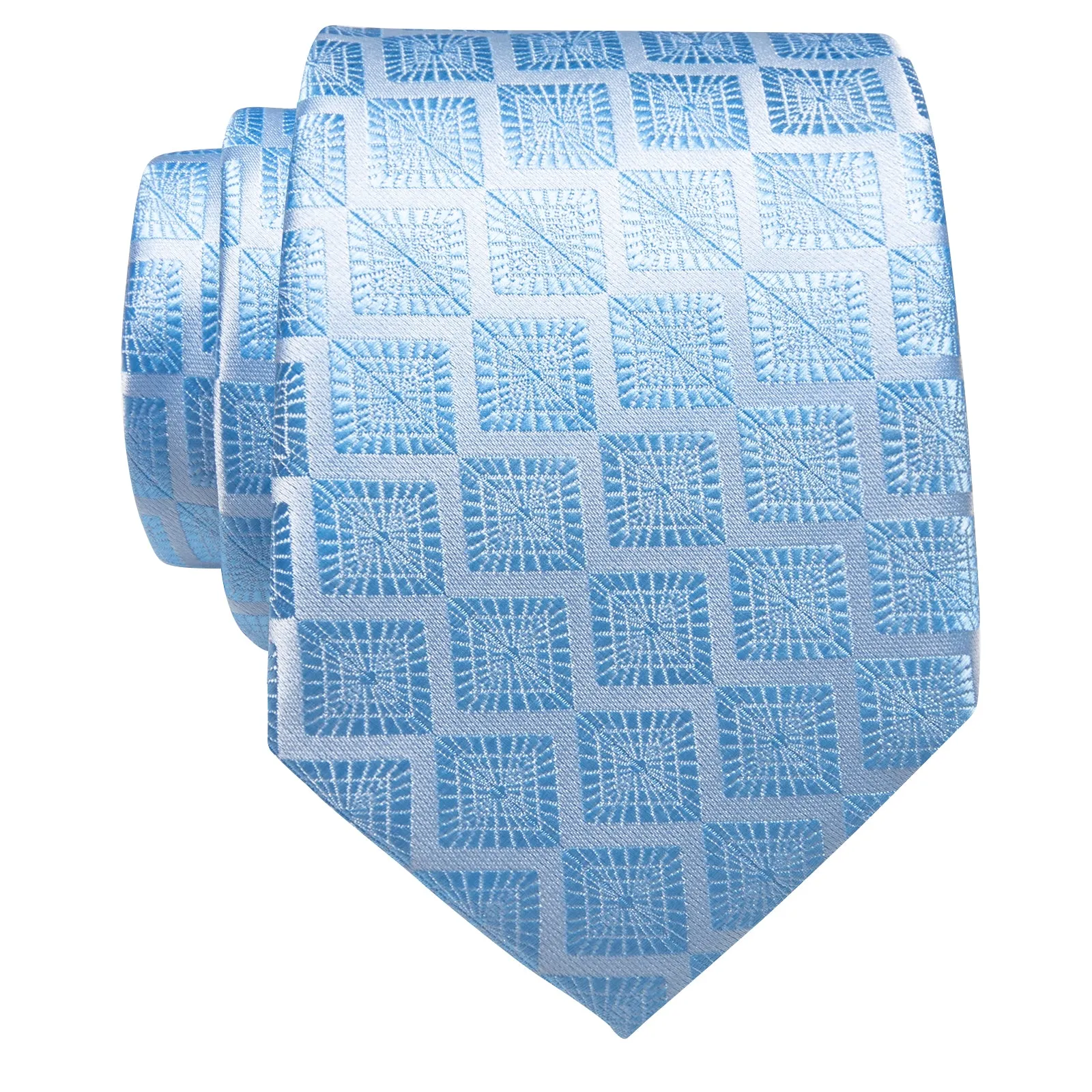 YourTies Baby Blue Tie Plaid Novelty 59 Inch Suit Tie
