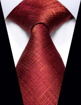 YourTies Classic Red Plaid Silk Necktie
