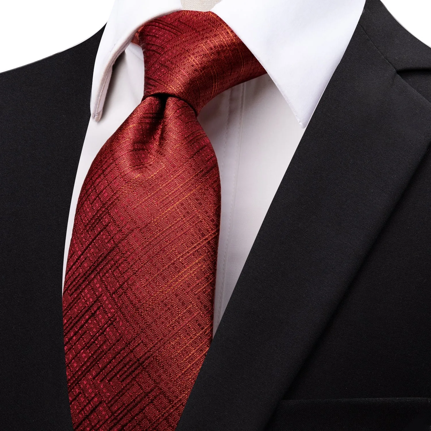 YourTies Classic Red Plaid Silk Necktie